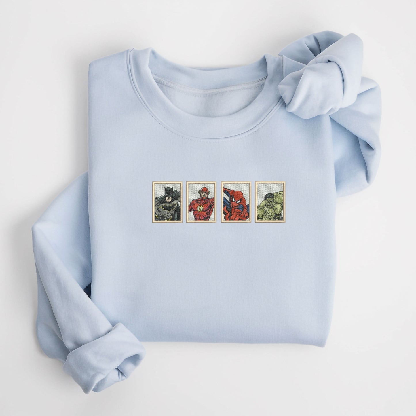 4 Superheros Light Blue Sweatshirt