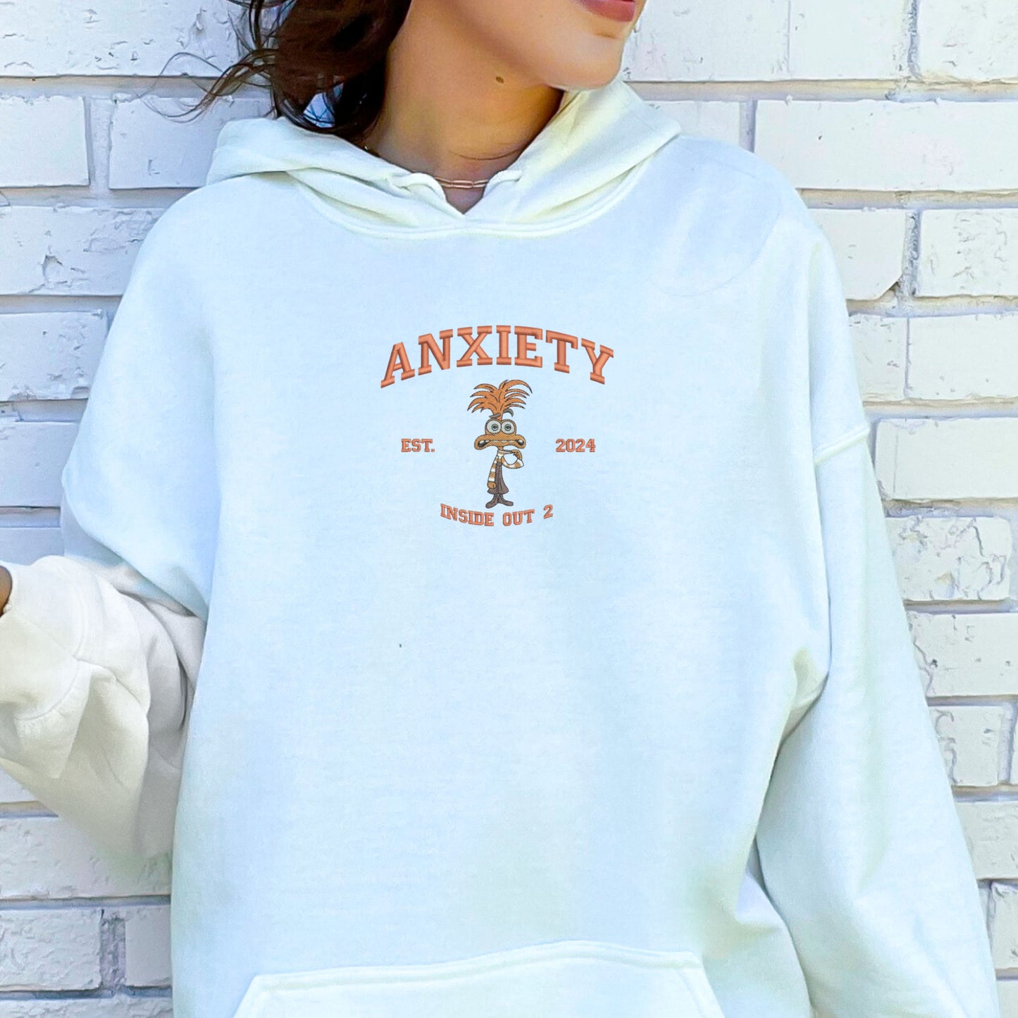 Anxiety Inside Out 2 White Hoodie