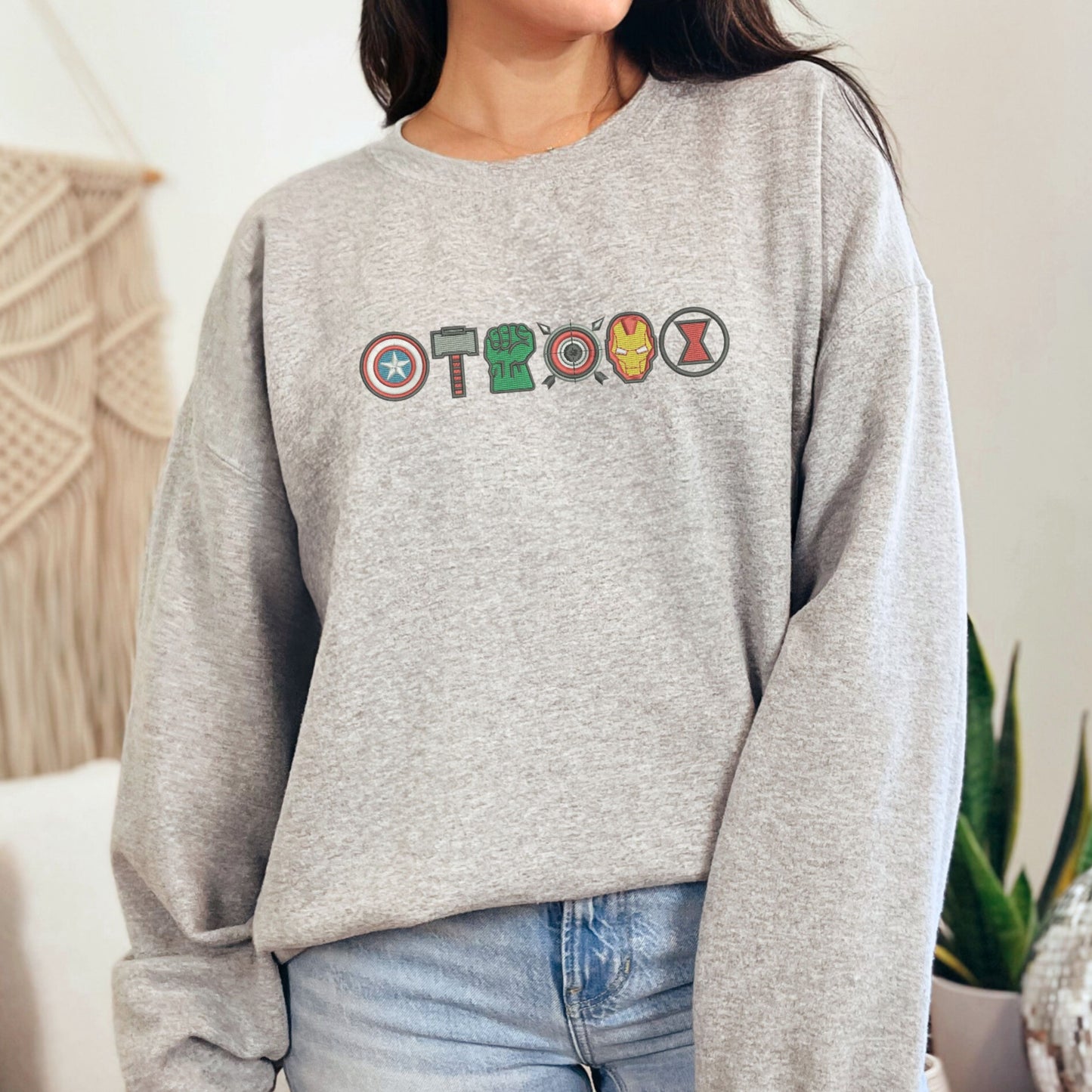 Avenger Icons Woman's Grey Sweatshirt
