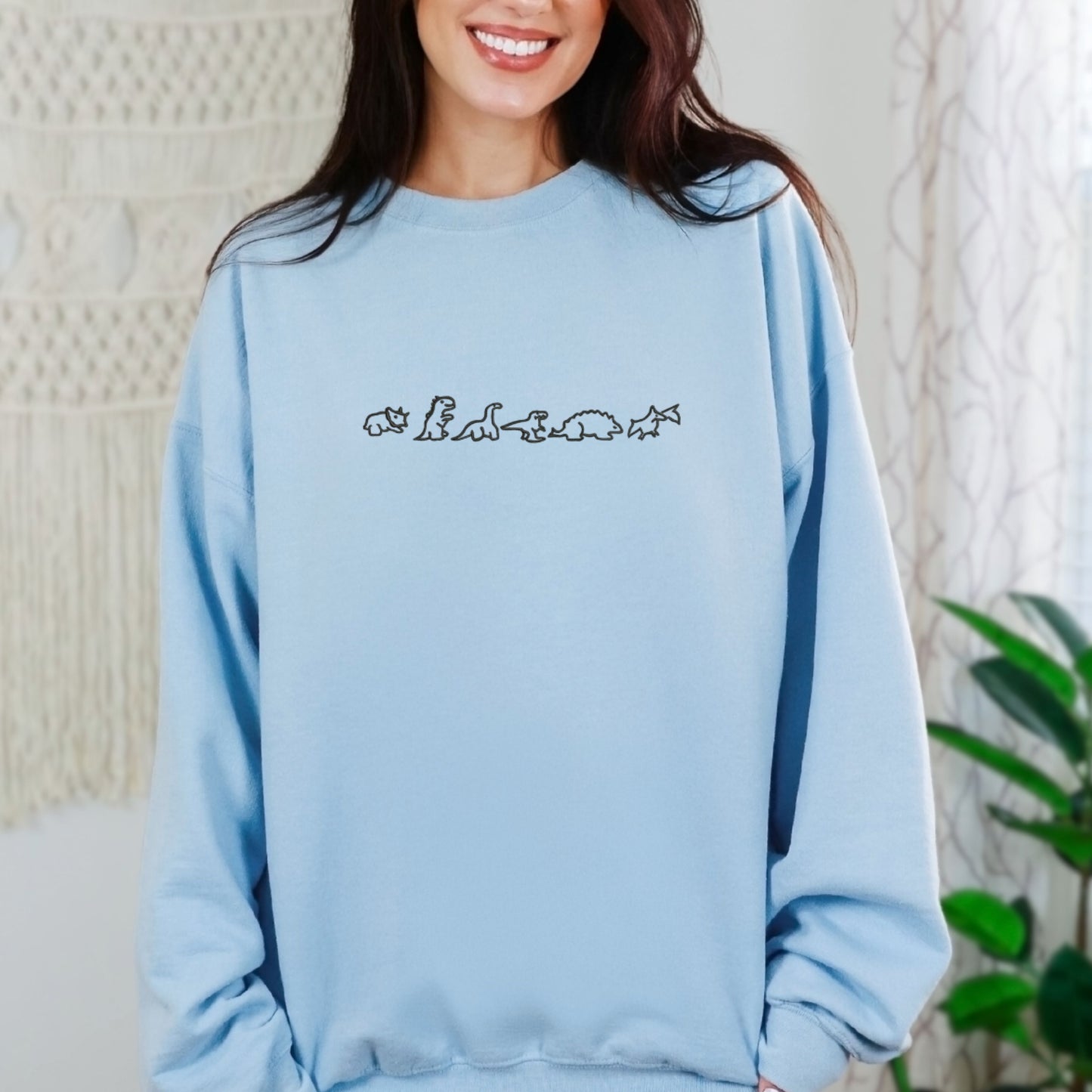 Dinosaurus Family Light Blue Sweatshirt