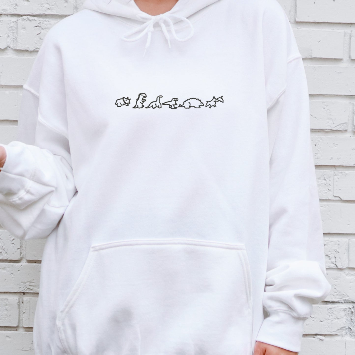 Dinosaurus Family White Hoodie