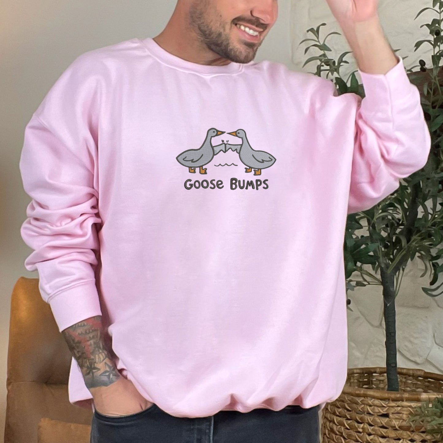 Duck Goose Bumps Light Pink Sweatshirt