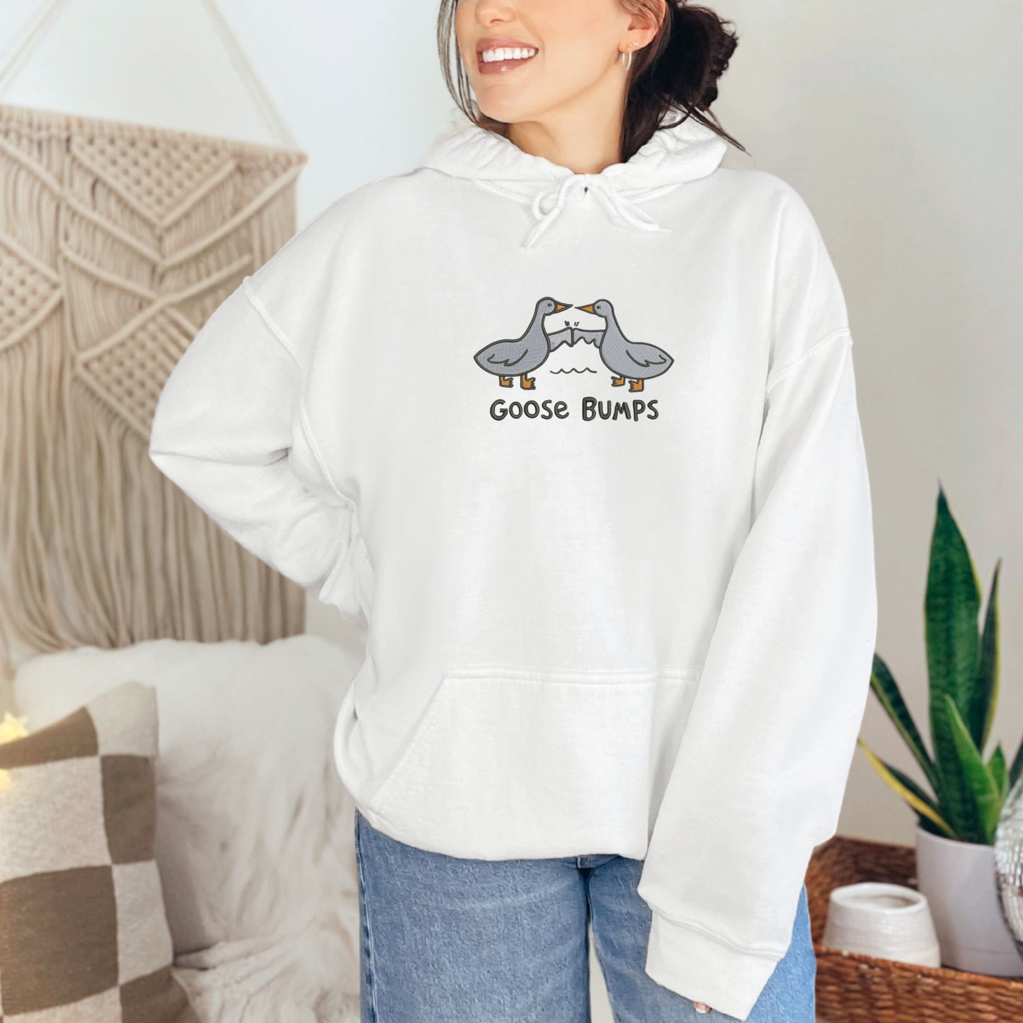 Duck Goose Bumps White Hoodie