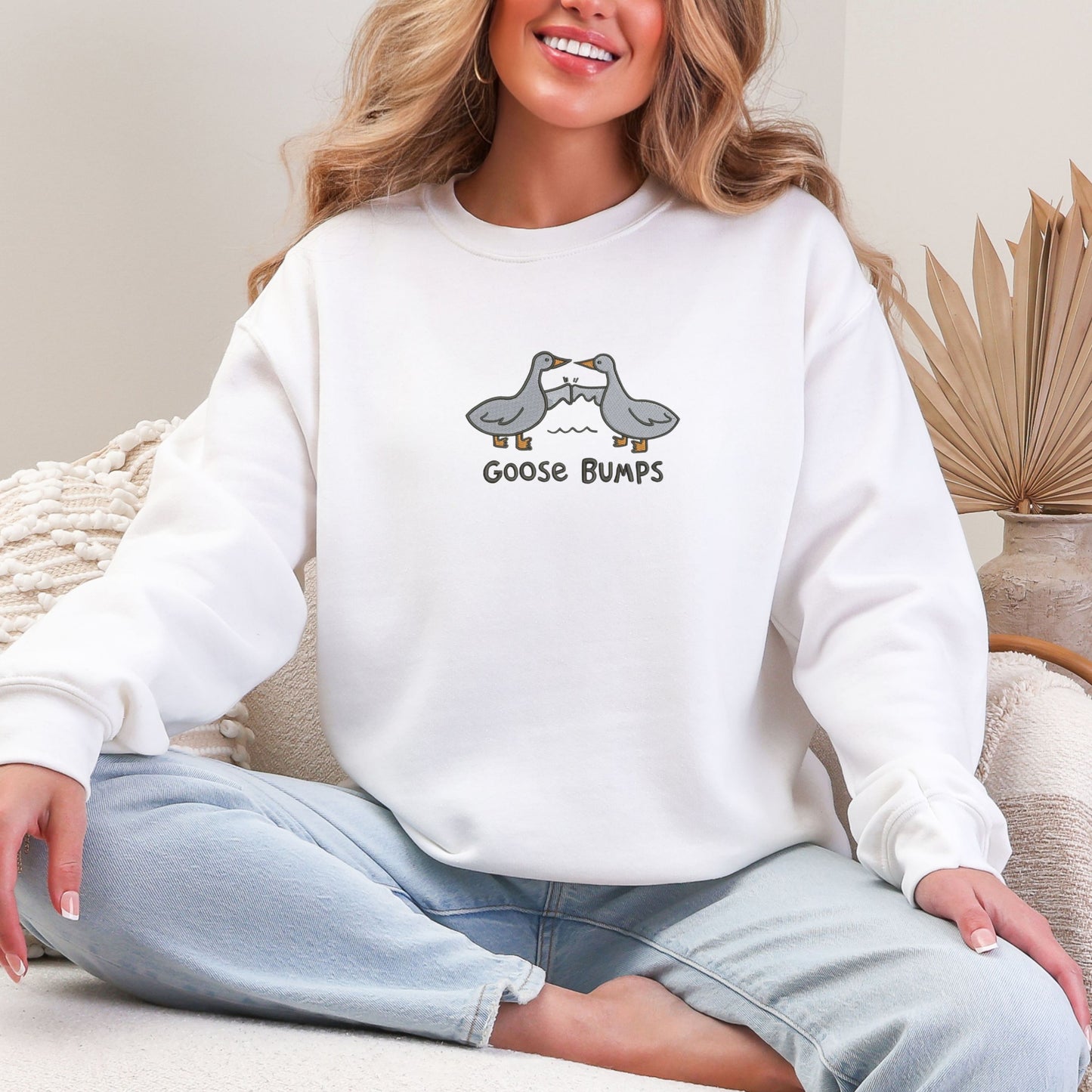Duck Goose Bumps White Sweatshirt