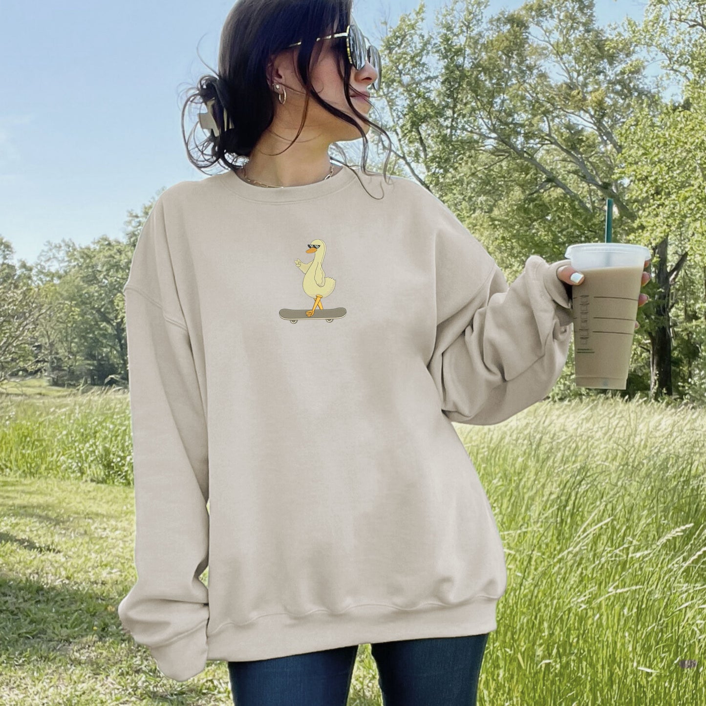 Duck Skateboard Sand Sweatshirt
