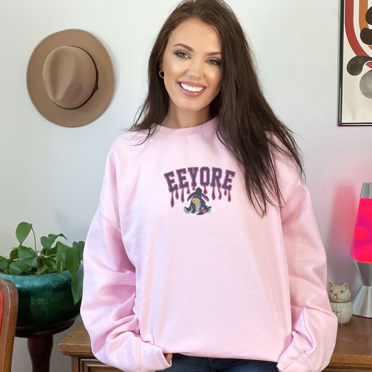 Eeyore Drip Light Pink Sweatshirt