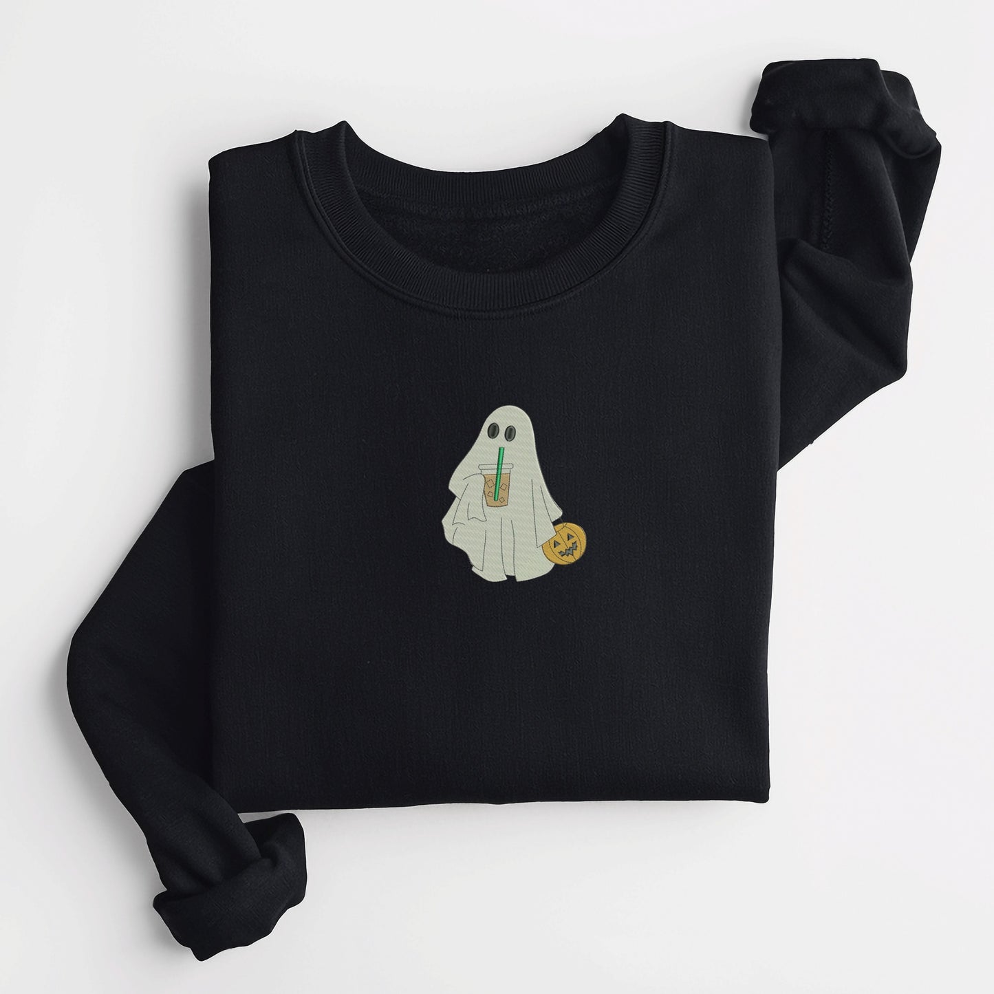 Ghost Sipping Drink Black Sweatshirt