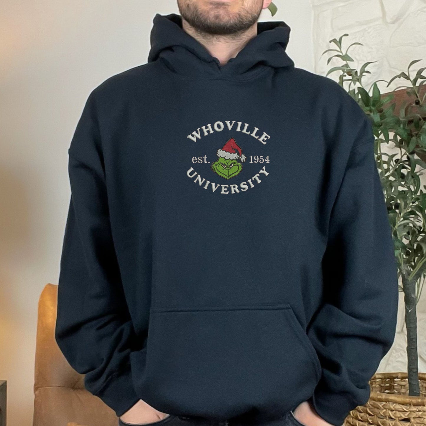 Grinch Whoville University Black Hoodie