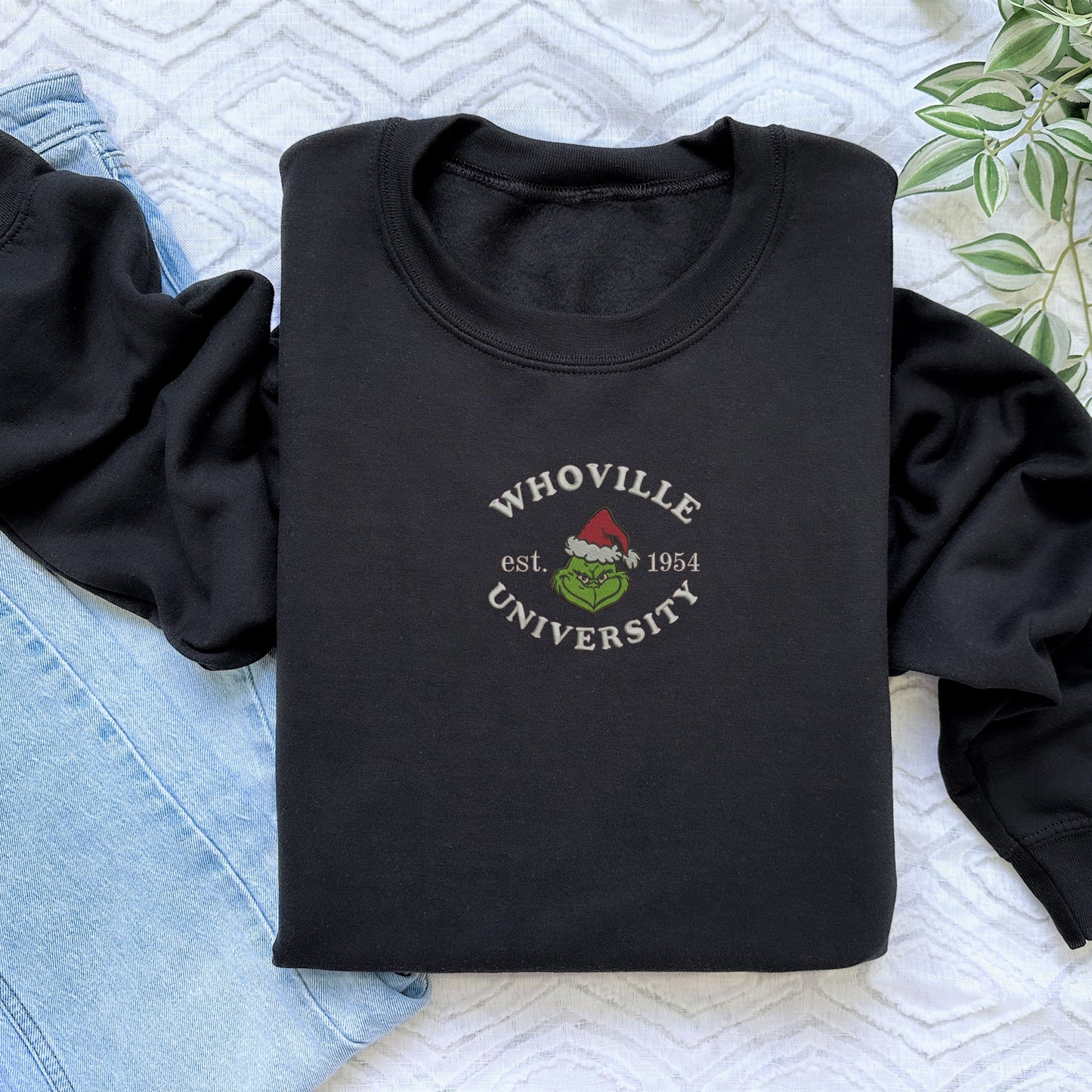 Grinch Whoville University Black Sweatshirt
