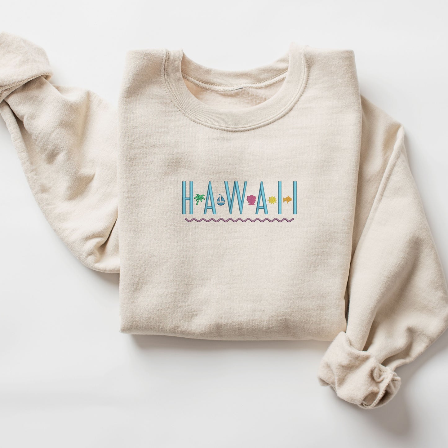 Hawaii Embroidery Sand Sweatshirt