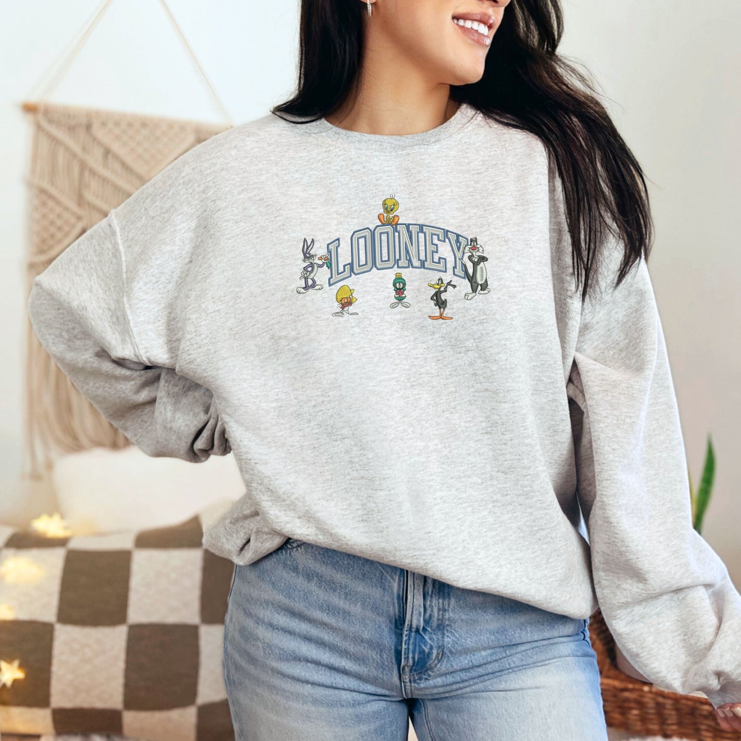 Looney Text Grey Sweatshirt