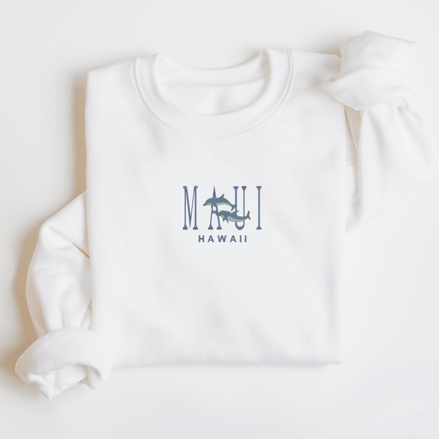 Maui Dolphin Hawaii Sea-Life White Sweatshirt
