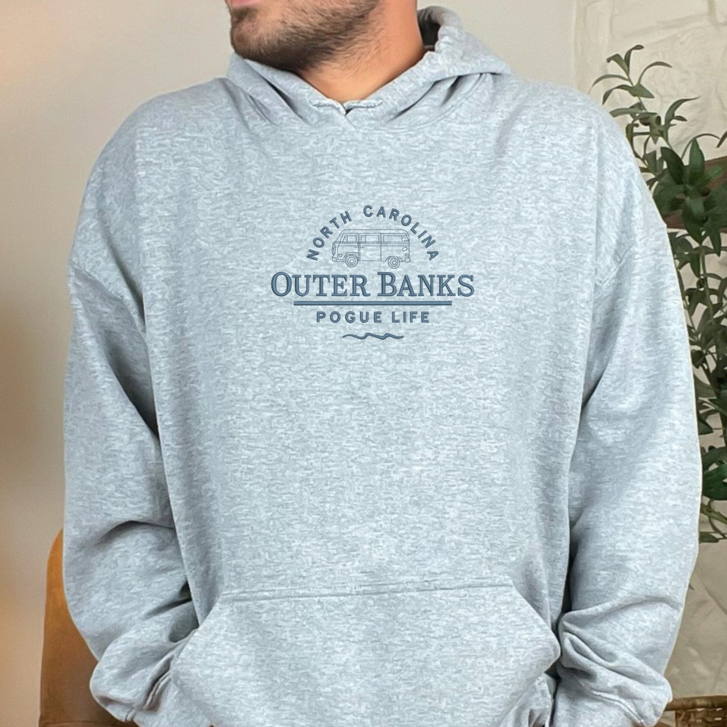 North Carolina Outer Banks Typography Grey Sweatshirt