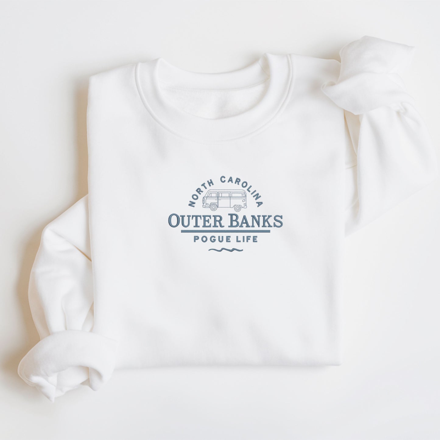 North Carolina Outer Banks Typography White Sweatshirt