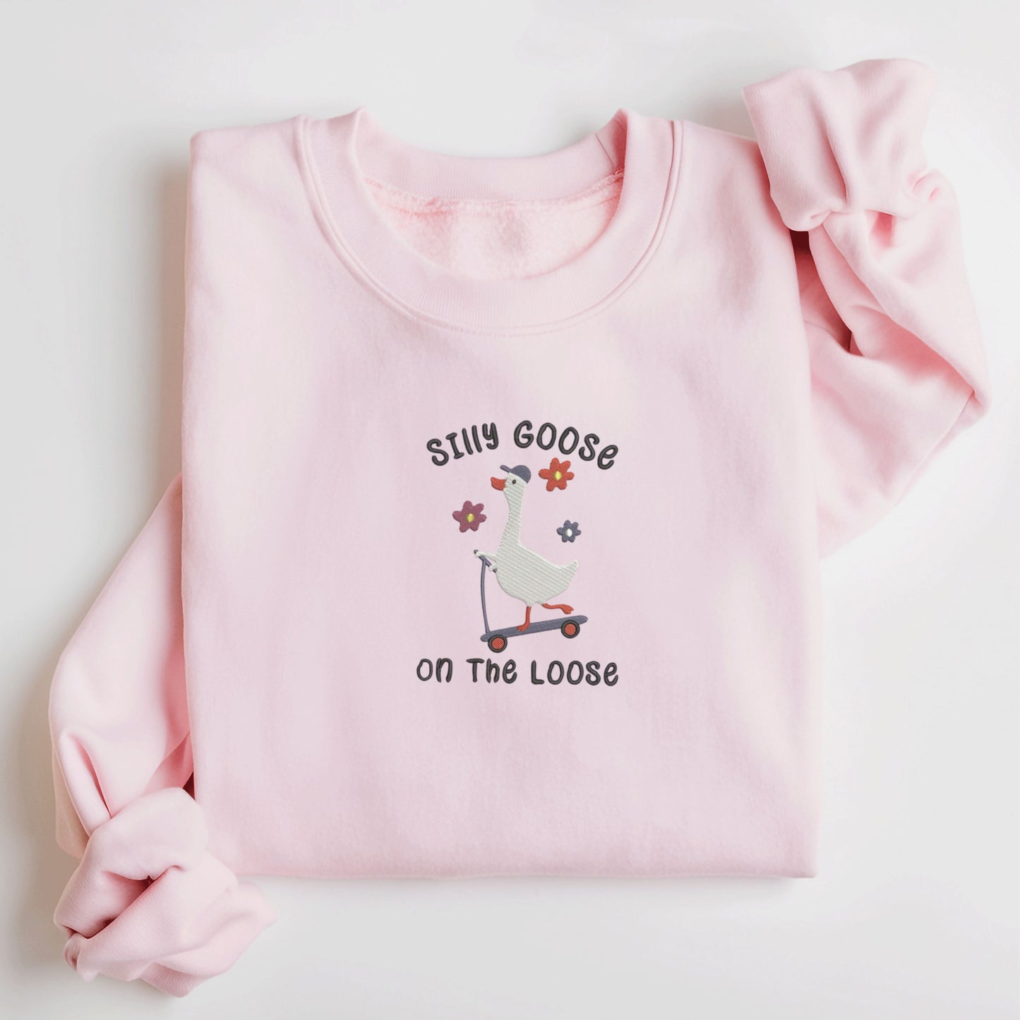 Silly Goose Skateboard Light Pink Sweatshirt