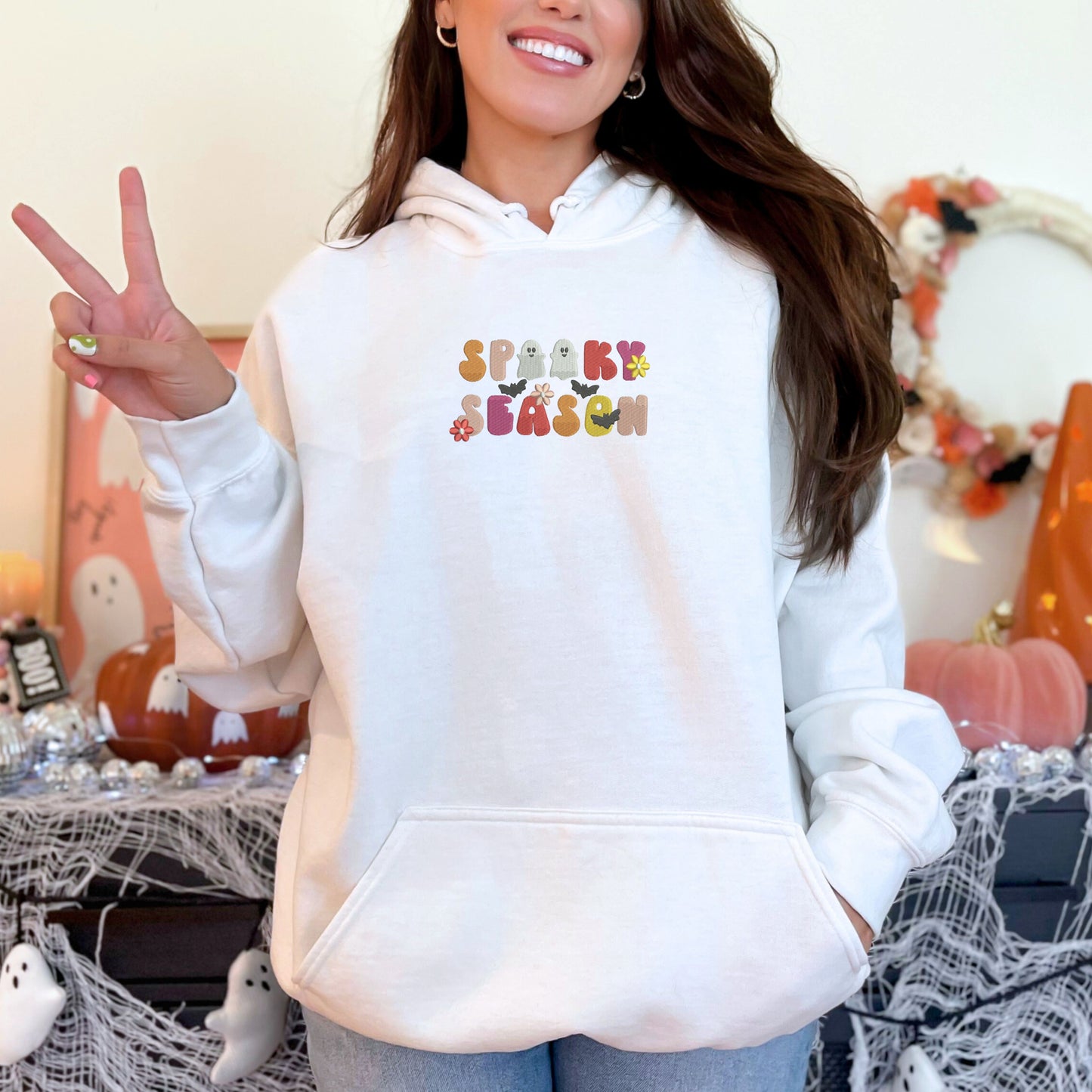 Spooky Season White Hoodie