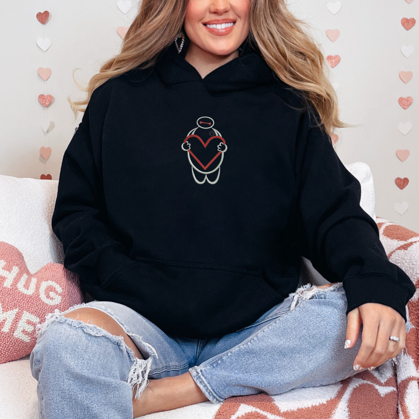 Baymax Love Black Hoodie