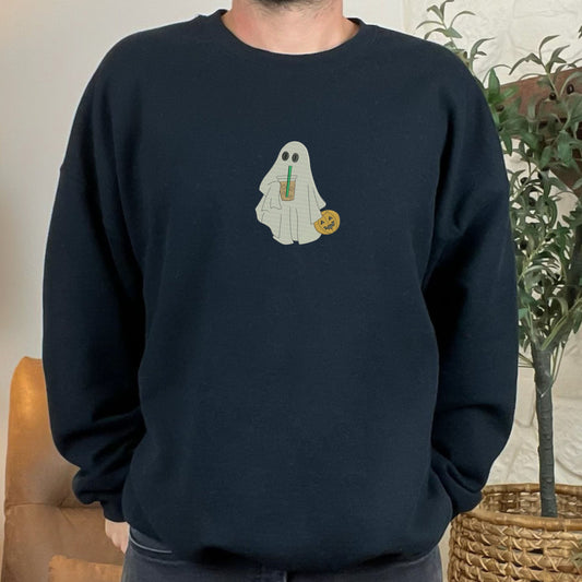 Ghost Sipping Drink Black Men's Sweatshirt