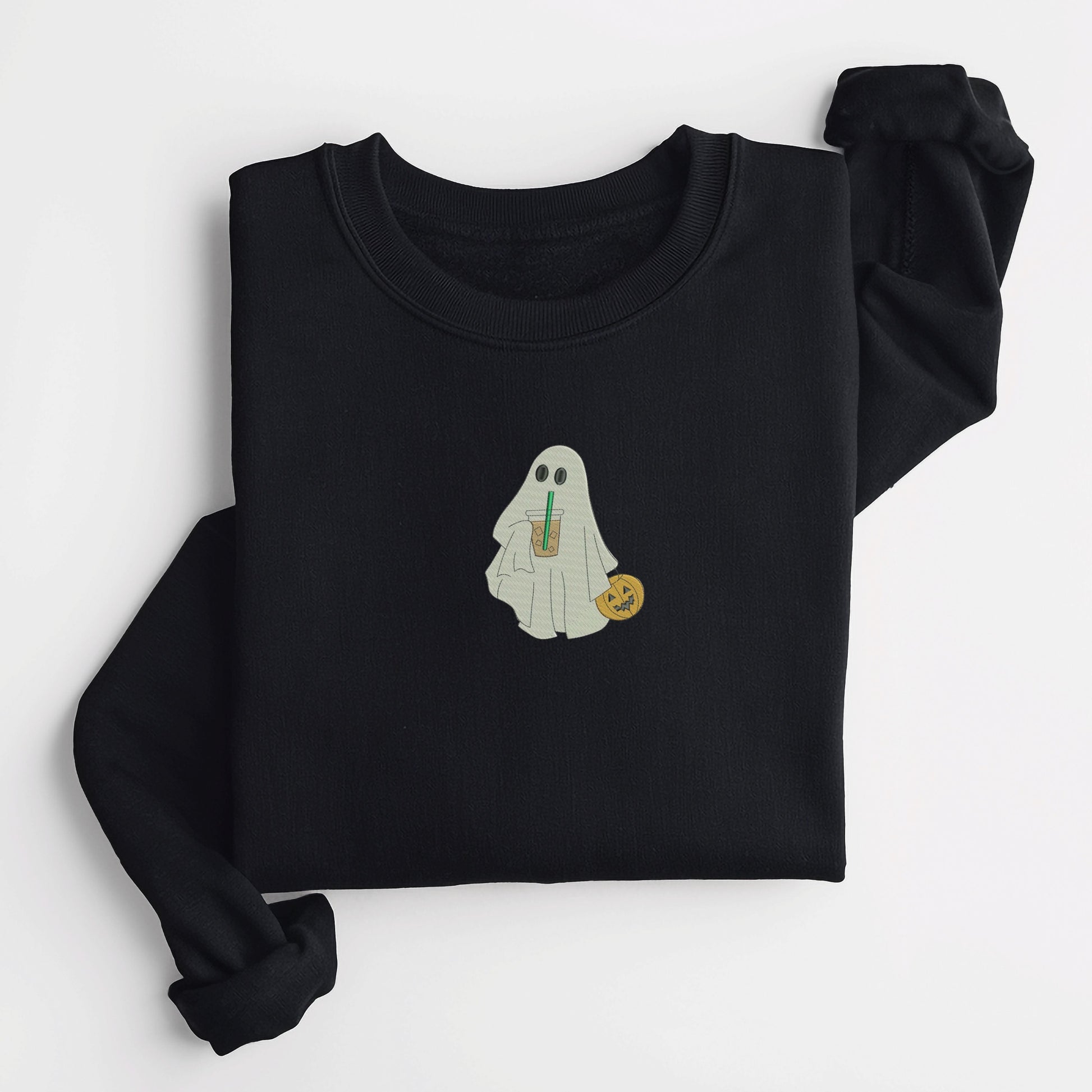 Ghost Sipping Drink Black Sweatshirt