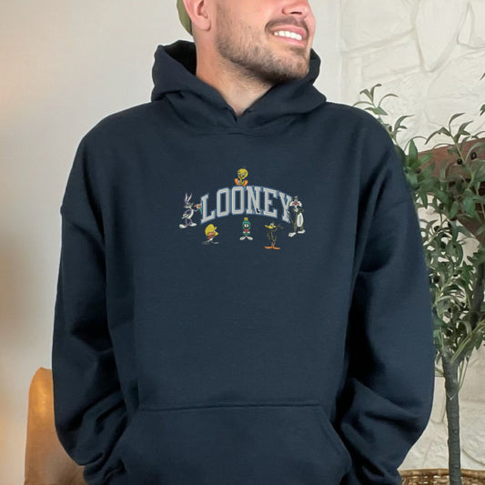 Looney Text Black Hoodie