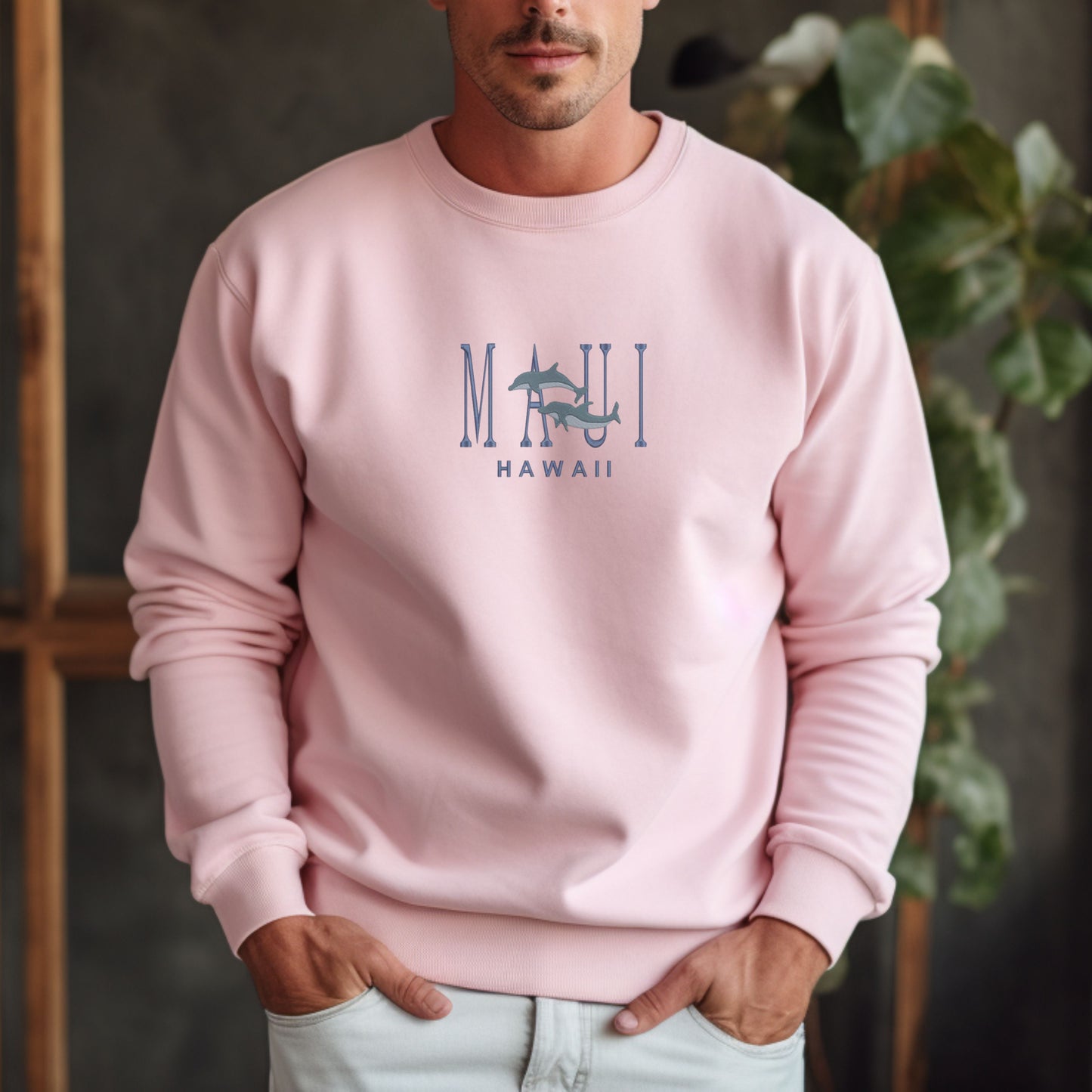 Maui Dolphin Hawaii Sea-Life Light Pink Sweatshirt